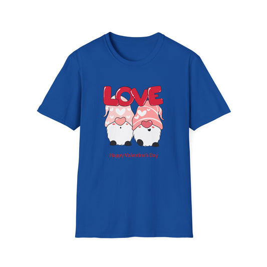 Gnomes, Love, Happy Valentine's Day - Unisex Softstyle T-Shirt - 11444