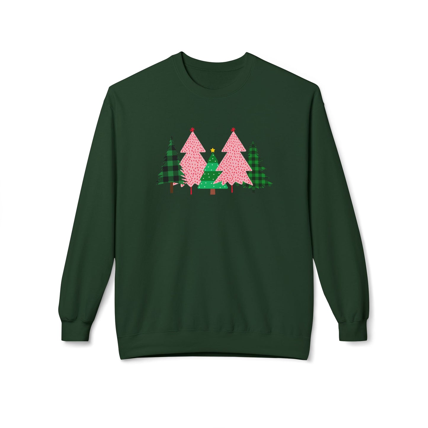 Christmas Trees - Unisex Midweight Softstyle Fleece Crewneck Sweatshirt - 10174