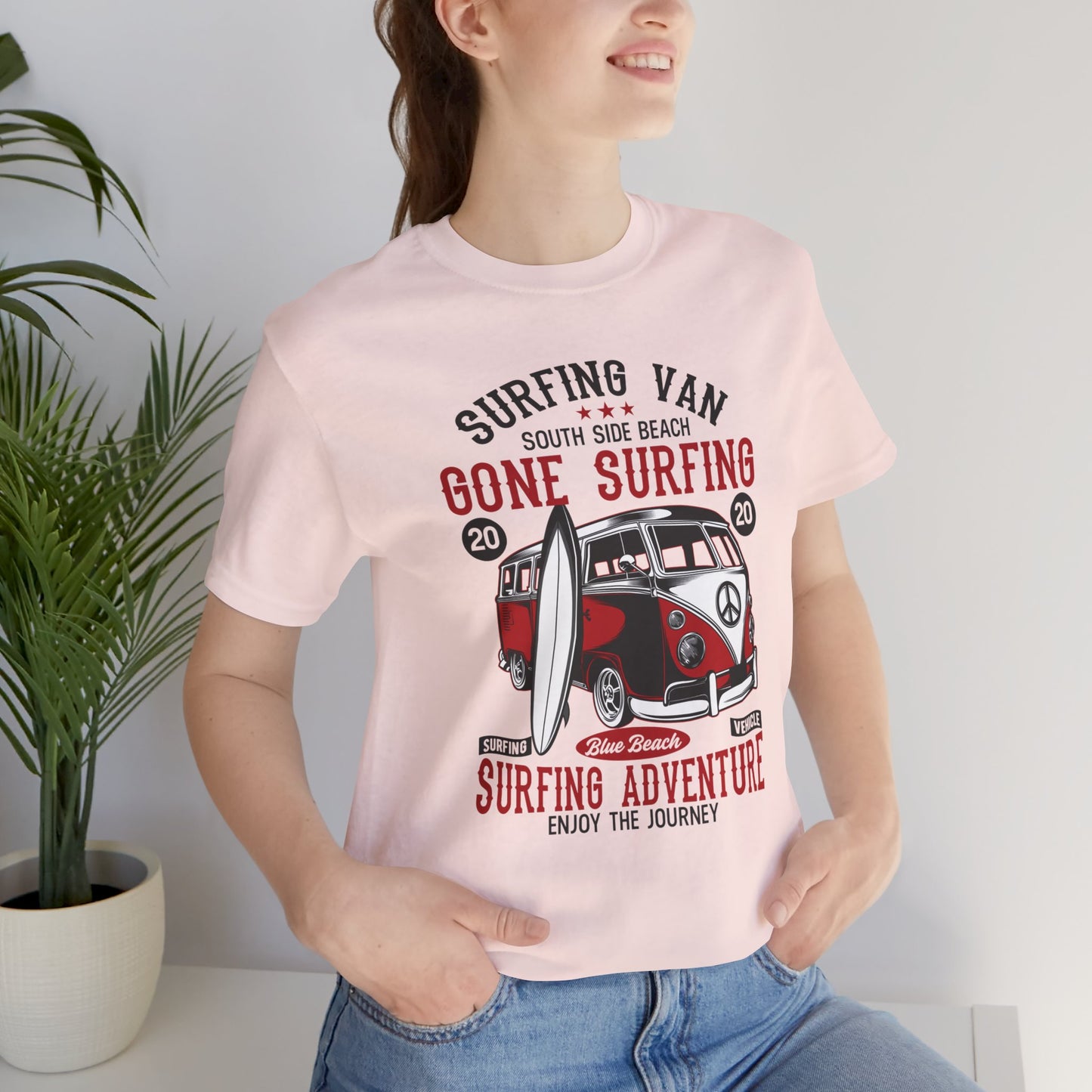 Surfing Van, Surfing Adventure - Unisex Jersey Short Sleeve Tee