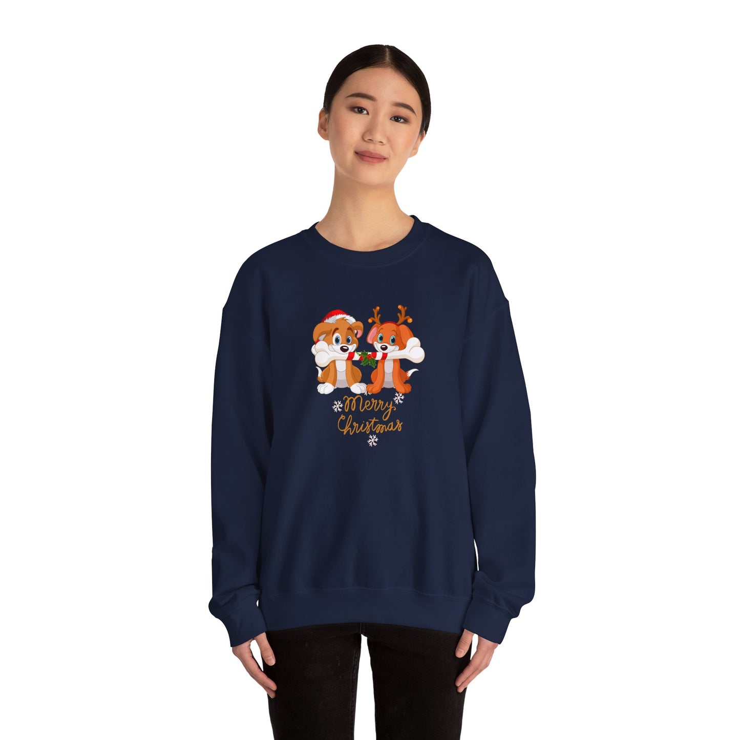 Cute Puppies, Merry Christmas - Unisex Heavy Blend™ Crewneck Sweatshirt