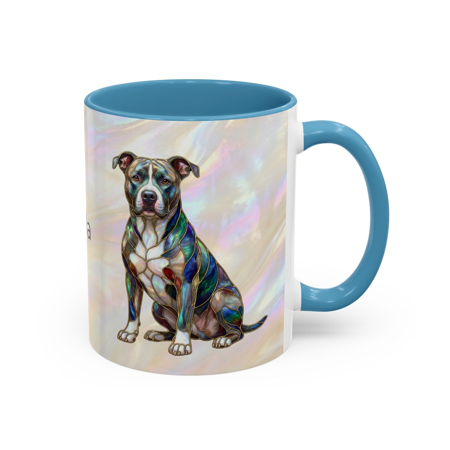 Pitbull Dog Accent Coffee Mug — Stained Glass Design (11/15oz) - 14536