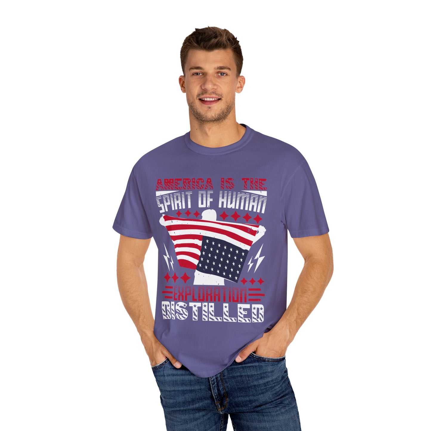 Patriotic Unisex T-Shirt - Spirit of Human Exploration, Independence Day Gift, July 4th Celebration Wear, American Pride Tee - 13792