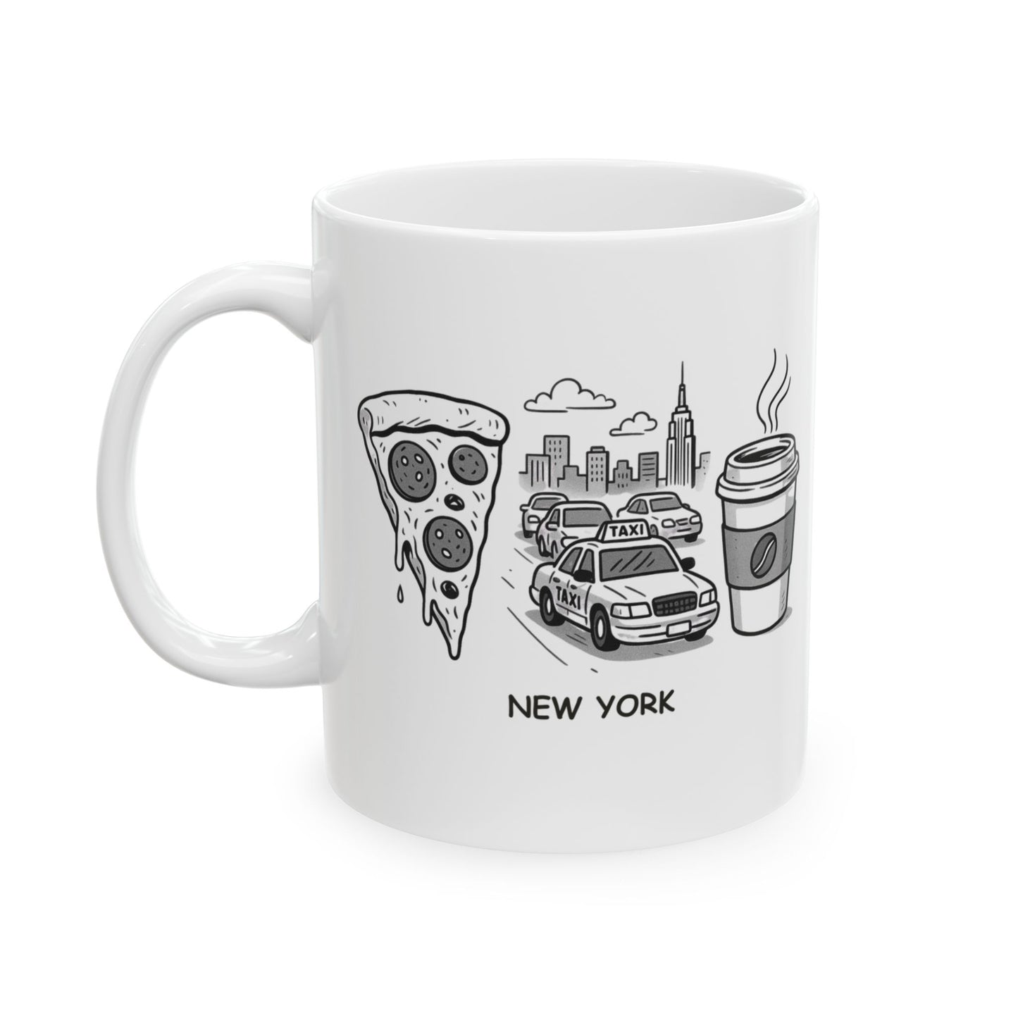 "New York: Where the pizza is thin, the traffic is thick, and the coffee is strong." Ceramic Mug - 12827