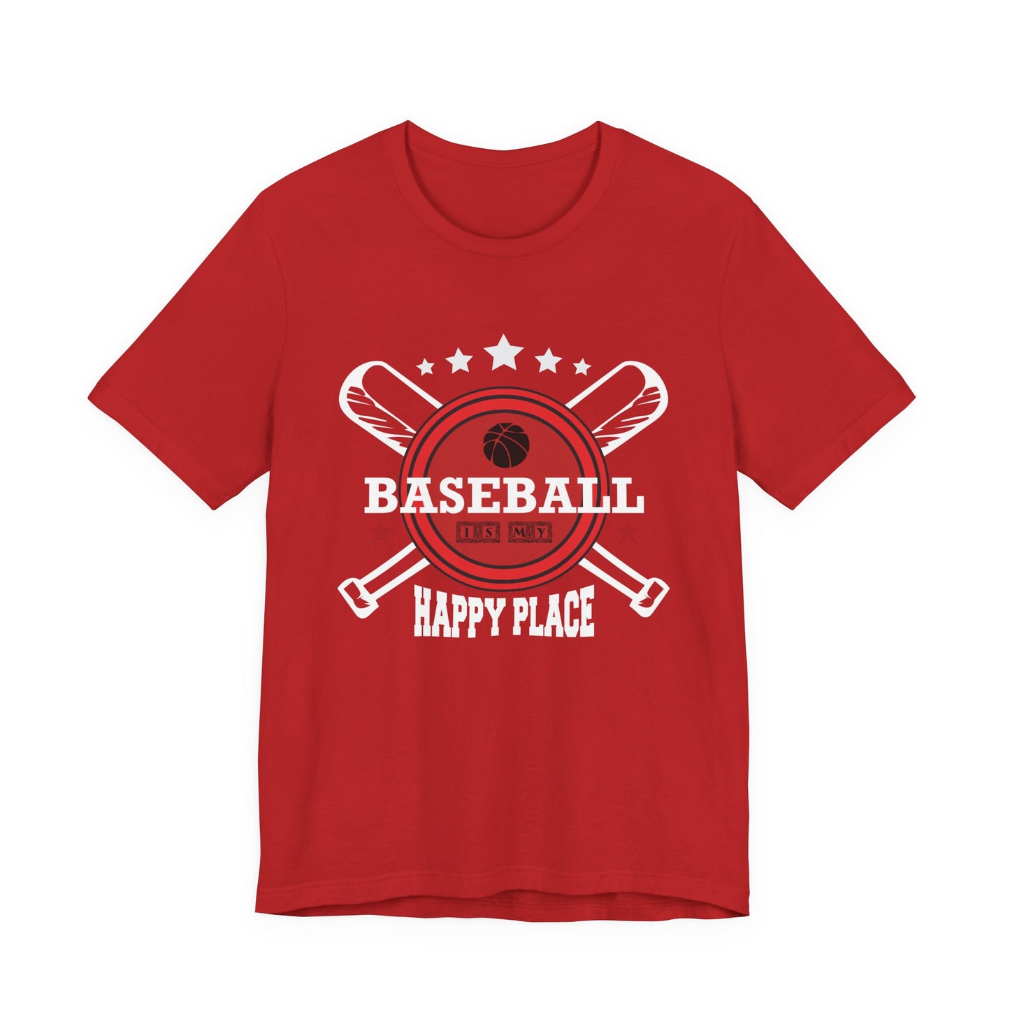 Baseball: Happy Place - Unisex Jersey Short Sleeve Tee - 13912
