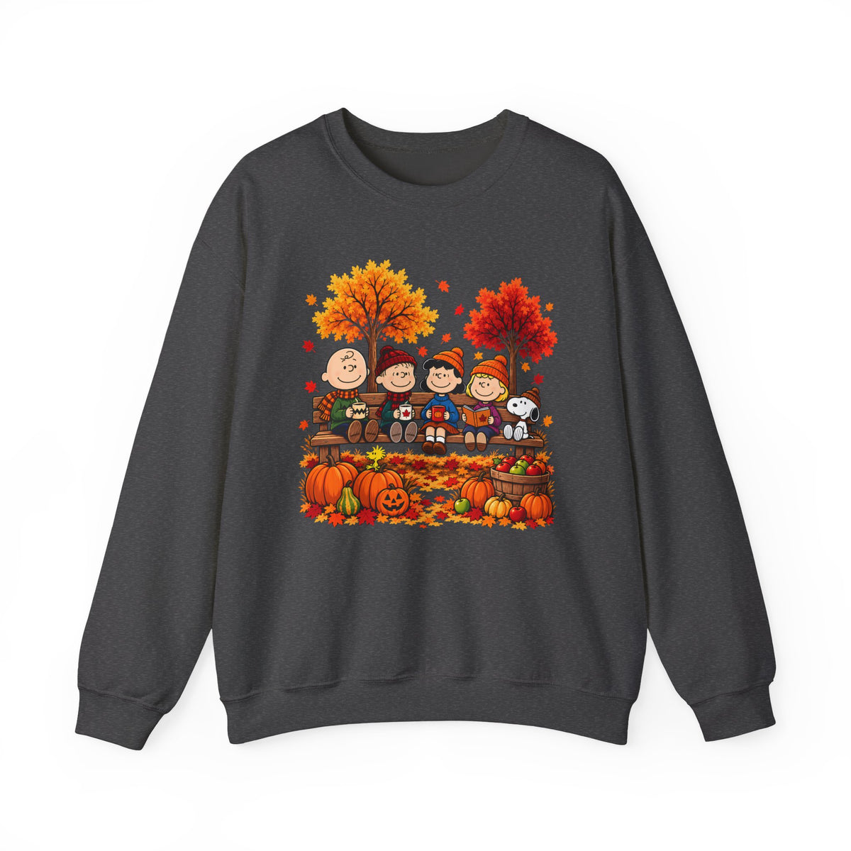 Fall Friends Crewneck Sweatshirt, Cute Autumn Pumpkin Patch Design - 14999