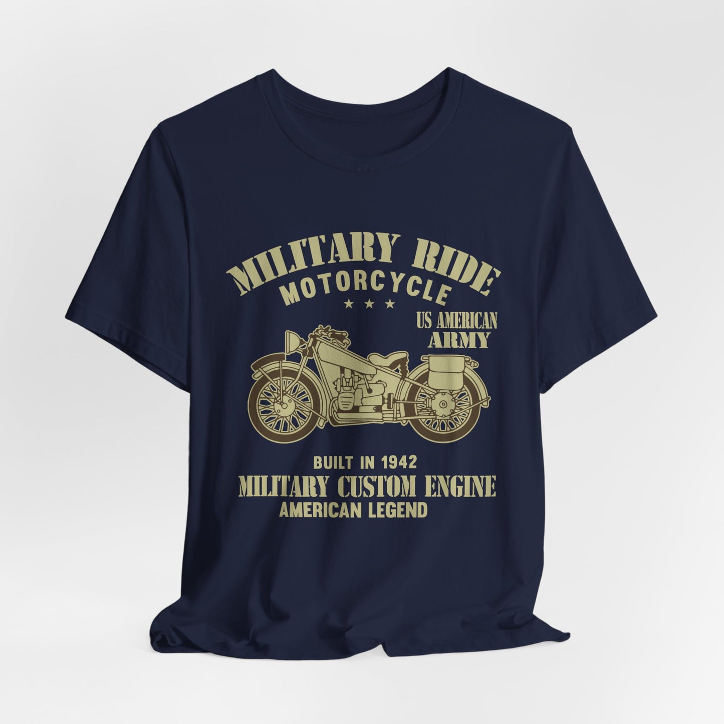 Military Ride Motorcycle - Unisex Jersey Short Sleeve Tee - 13149
