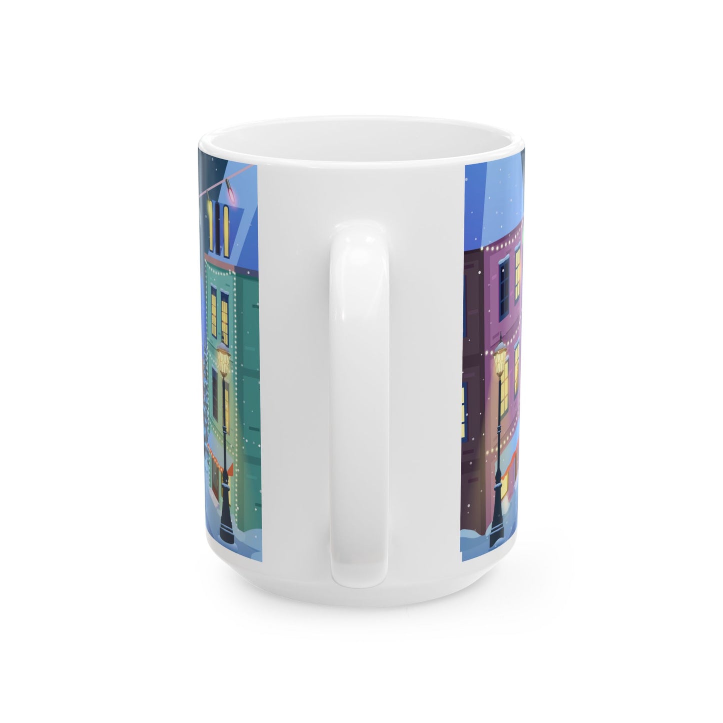 Christmas Night On the Street - Ceramic Mug, (11oz, 15oz) - 10452