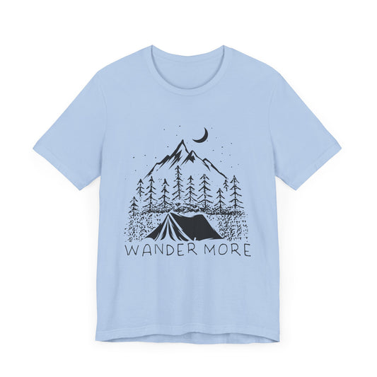 Camping: Wander More - Unisex Jersey Short Sleeve Tee