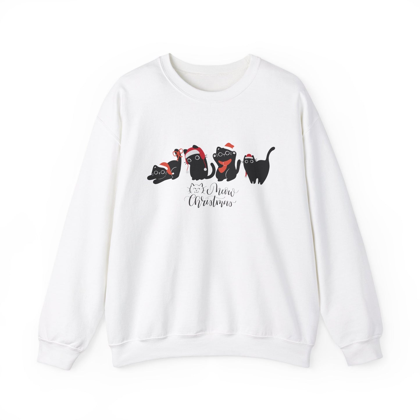 Black Cats, Meow Christmas - Unisex Heavy Blend™ Crewneck Sweatshirt - 10044