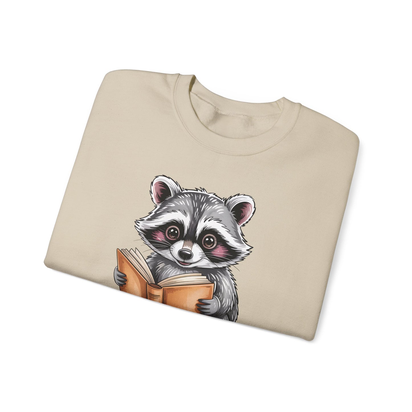 Just One More Chapter Sweatshirt – Cute Raccoon Reading Graphic, Book Lover Gift for Teacher or Librarian - 14791