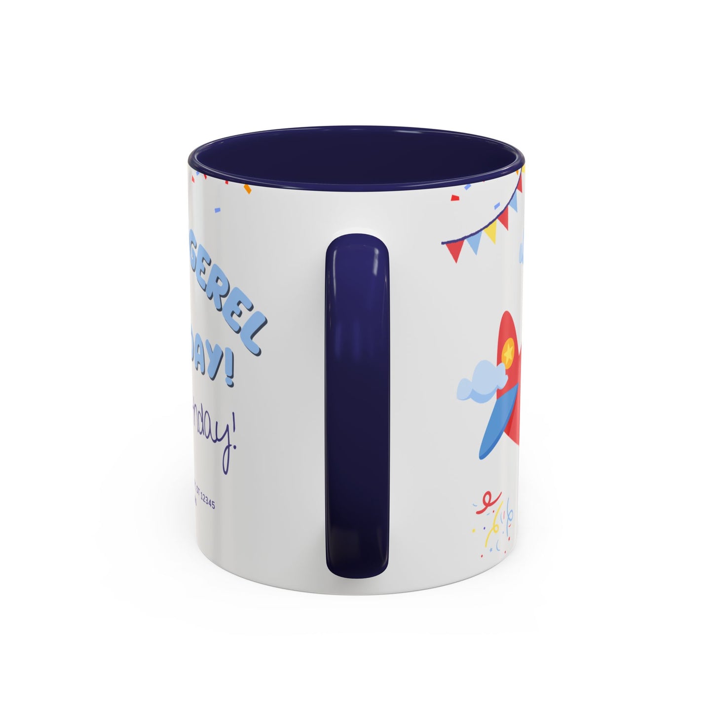 Happy 6th Birthday to A Boy Pilot, Details Customizable - Accent Coffee Mug (11, 15oz) - 11233