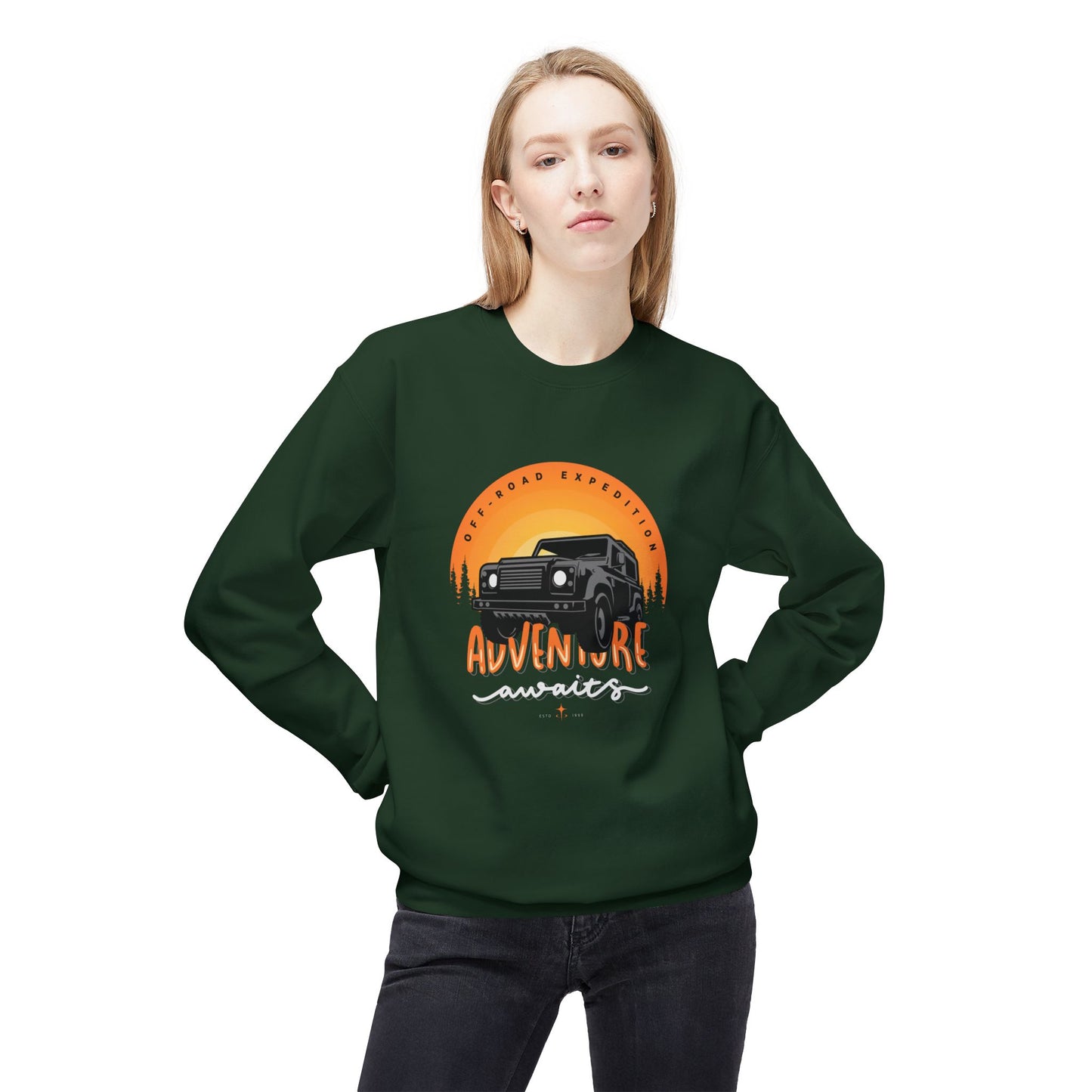 Adventure Awaits - Unisex Midweight Softstyle Fleece Crewneck Sweatshirt - 10744