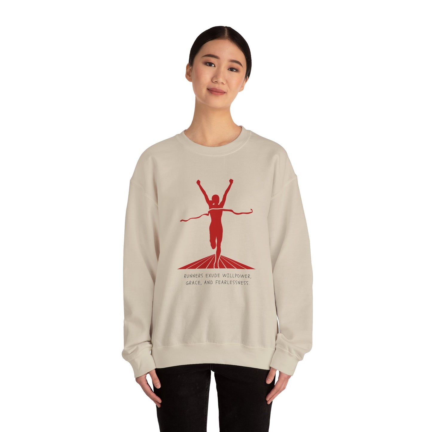 Runners Exude Willpower, Grace, and Fearlessness - Unisex Heavy Blend™ Crewneck Sweatshirt