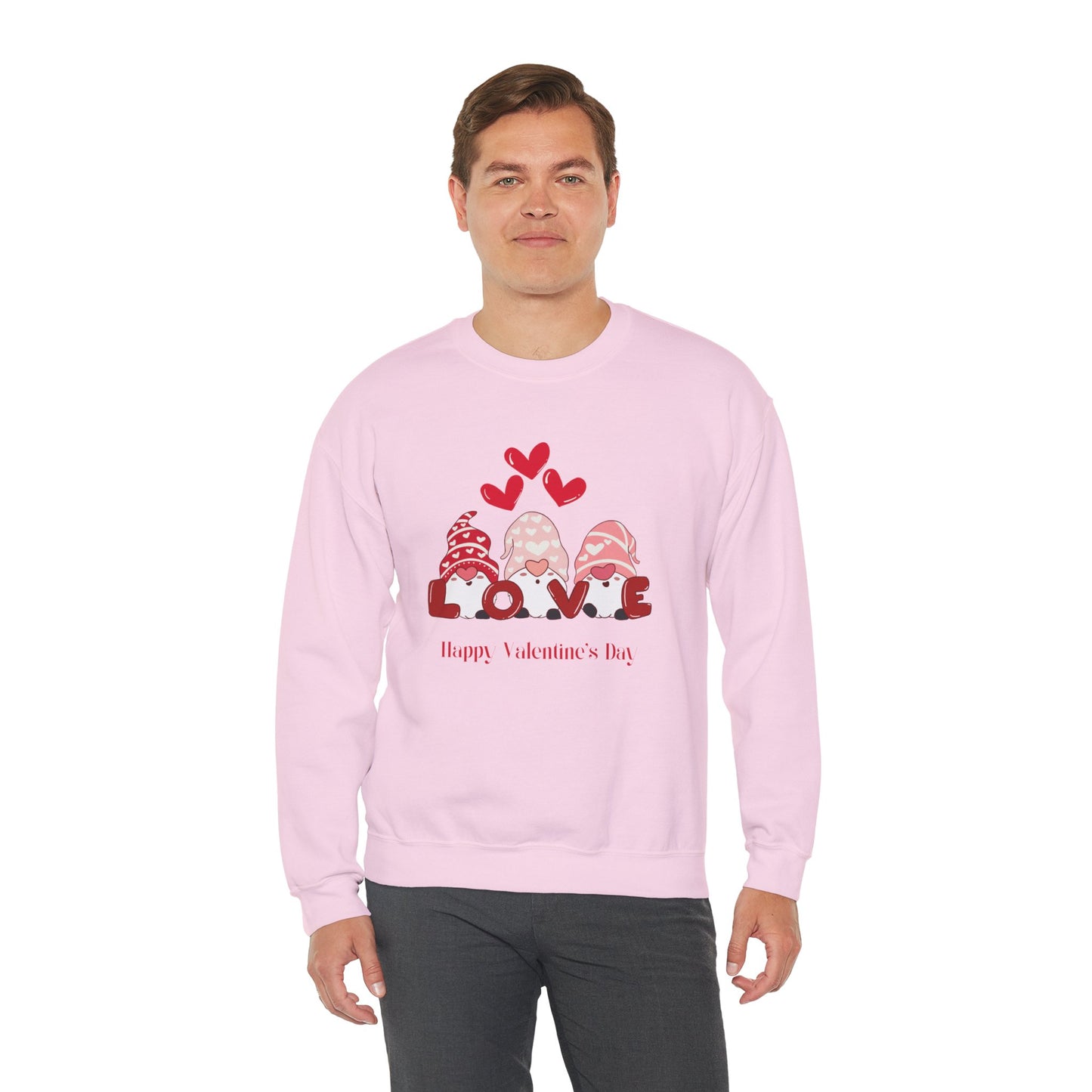 Gnomes, Love, Happy Valentine's Day - Unisex Heavy Blend™ Crewneck Sweatshirt - 11350