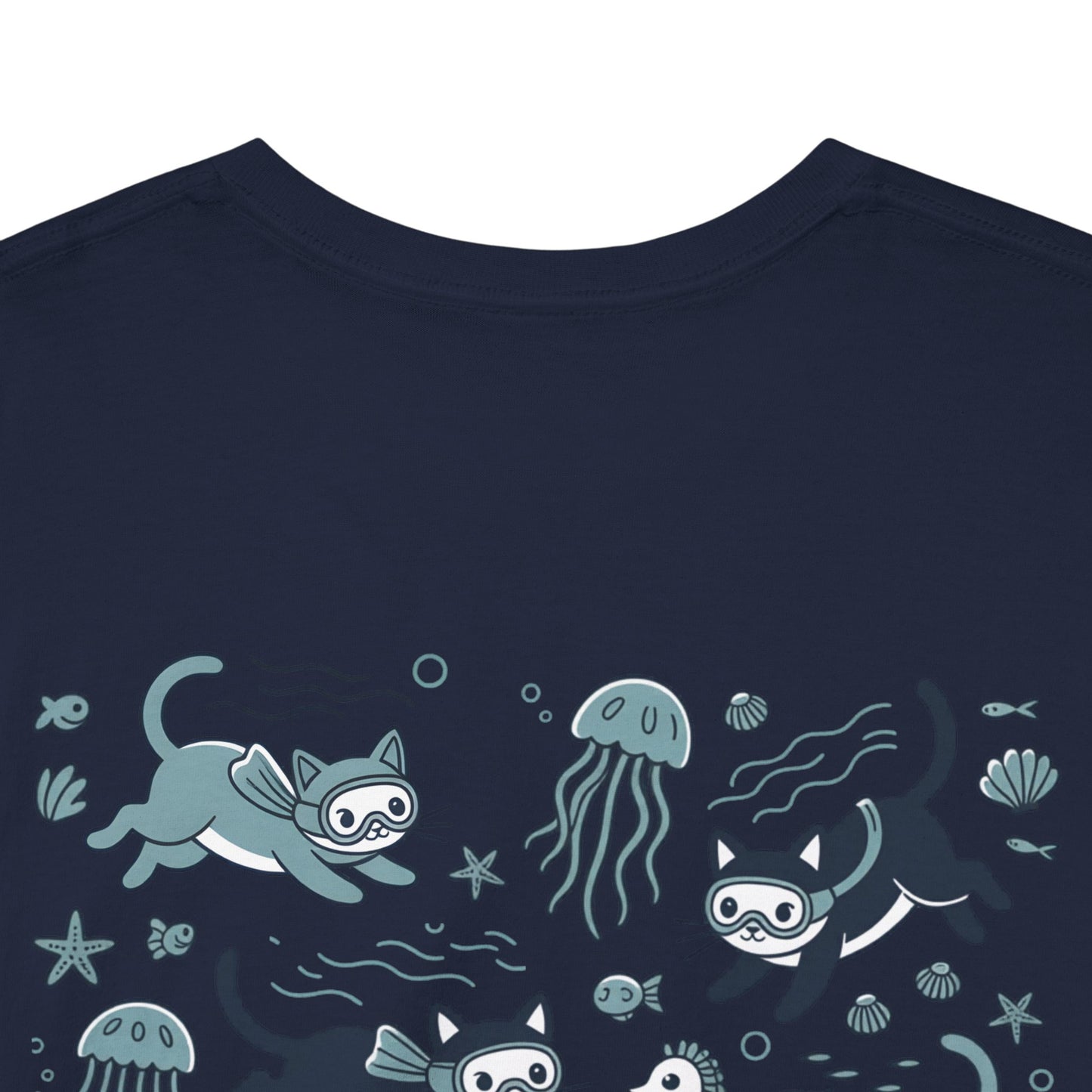 Sea Cats T-Shirt — Cute Underwater Cat Graphic Tee, Ocean Cat Lover Gift - 14869