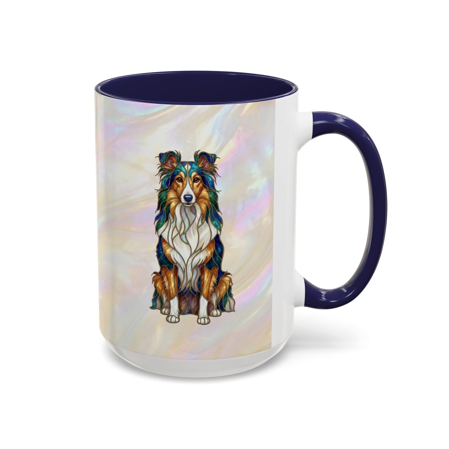 Sheltie Accent Coffee Mug – Stained Glass Design 11/15oz - 14645