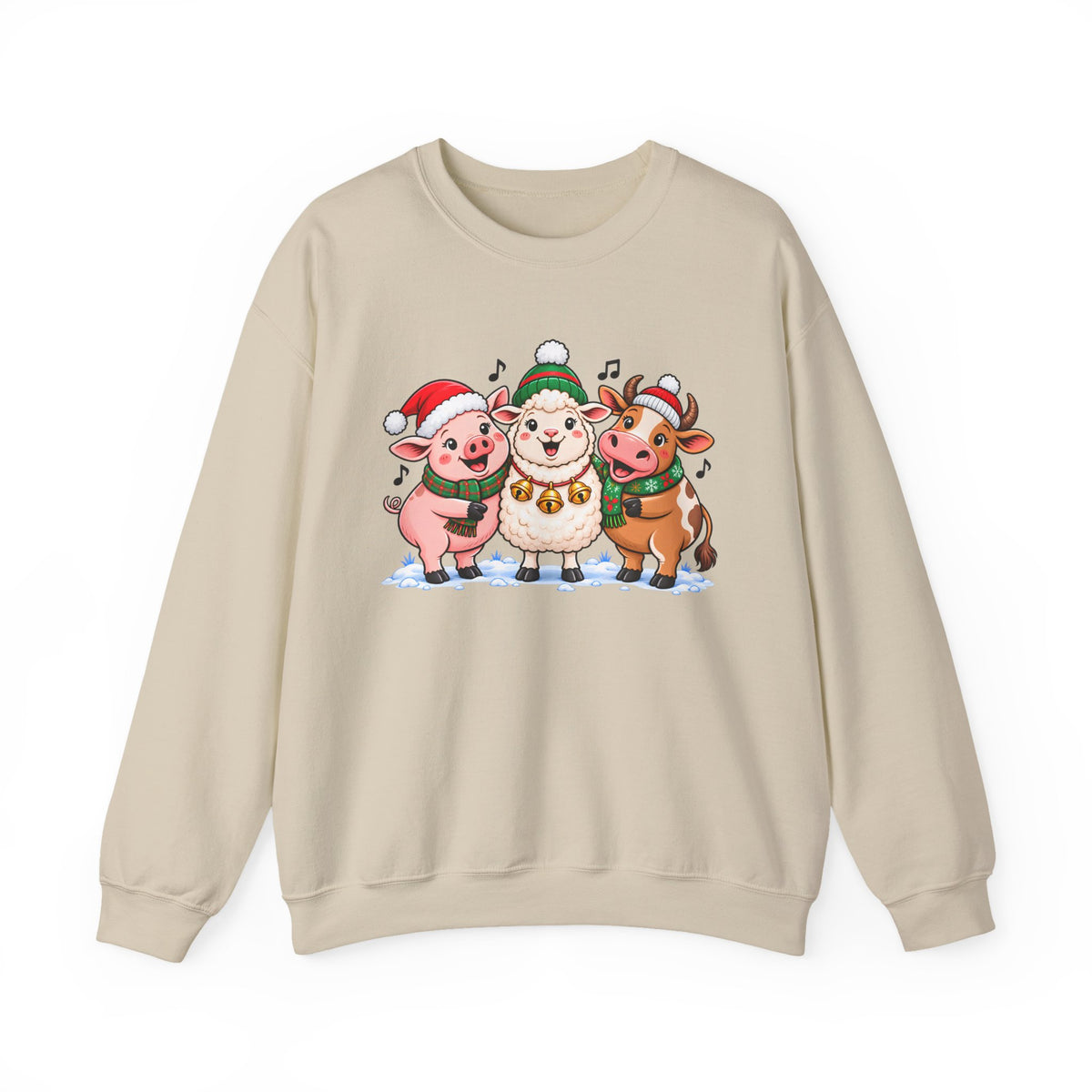 Christmas Farm Animal Friends Sweatshirt, Cute Holiday Crewneck - 14560