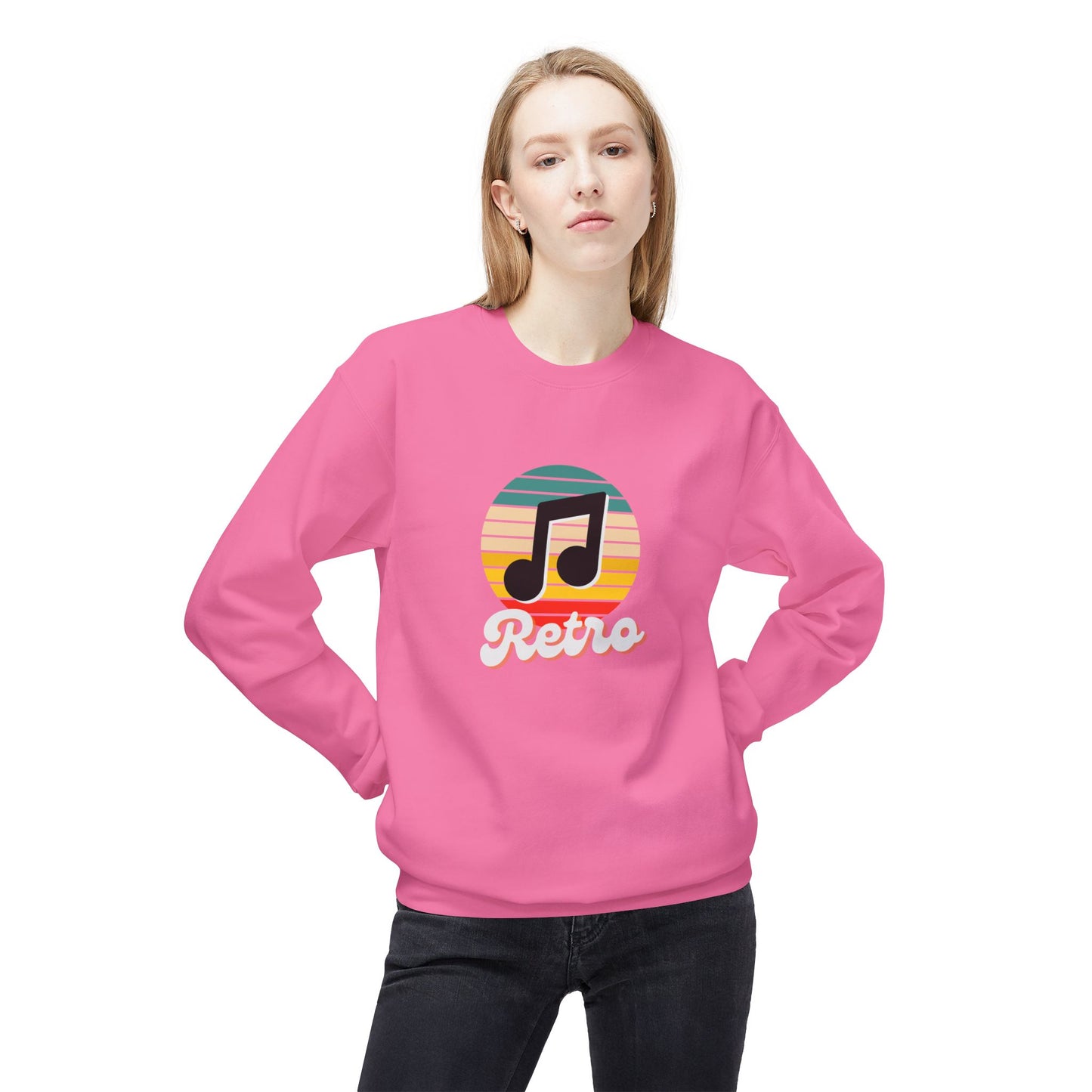 Retro Music - Unisex Midweight Softstyle Fleece Crewneck Sweatshirt - 10606