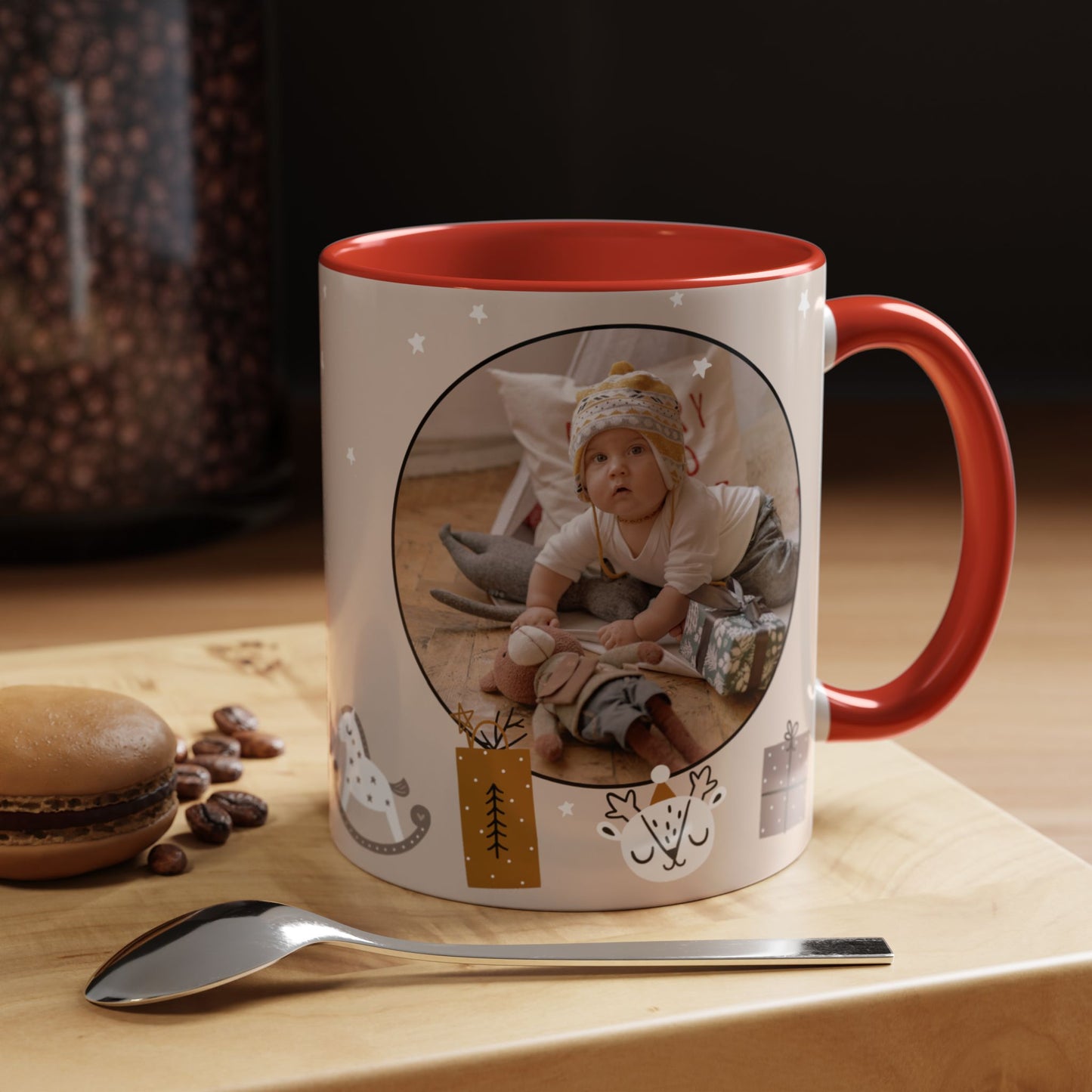 My First Christmas, Customizable - Accent Coffee Mug (11, 15oz) - 10860