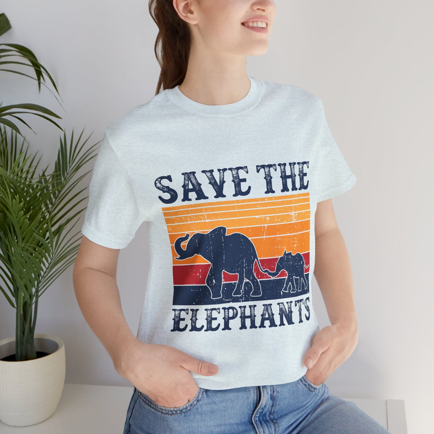 Vegan: Save The Elephants - Unisex Jersey Short Sleeve Tee - 12377
