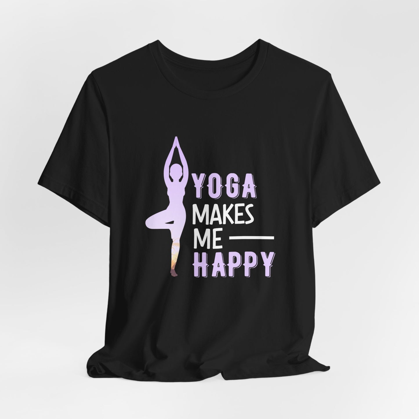 Yoga Makes Me Happy - Unisex Jersey Short Sleeve Tee