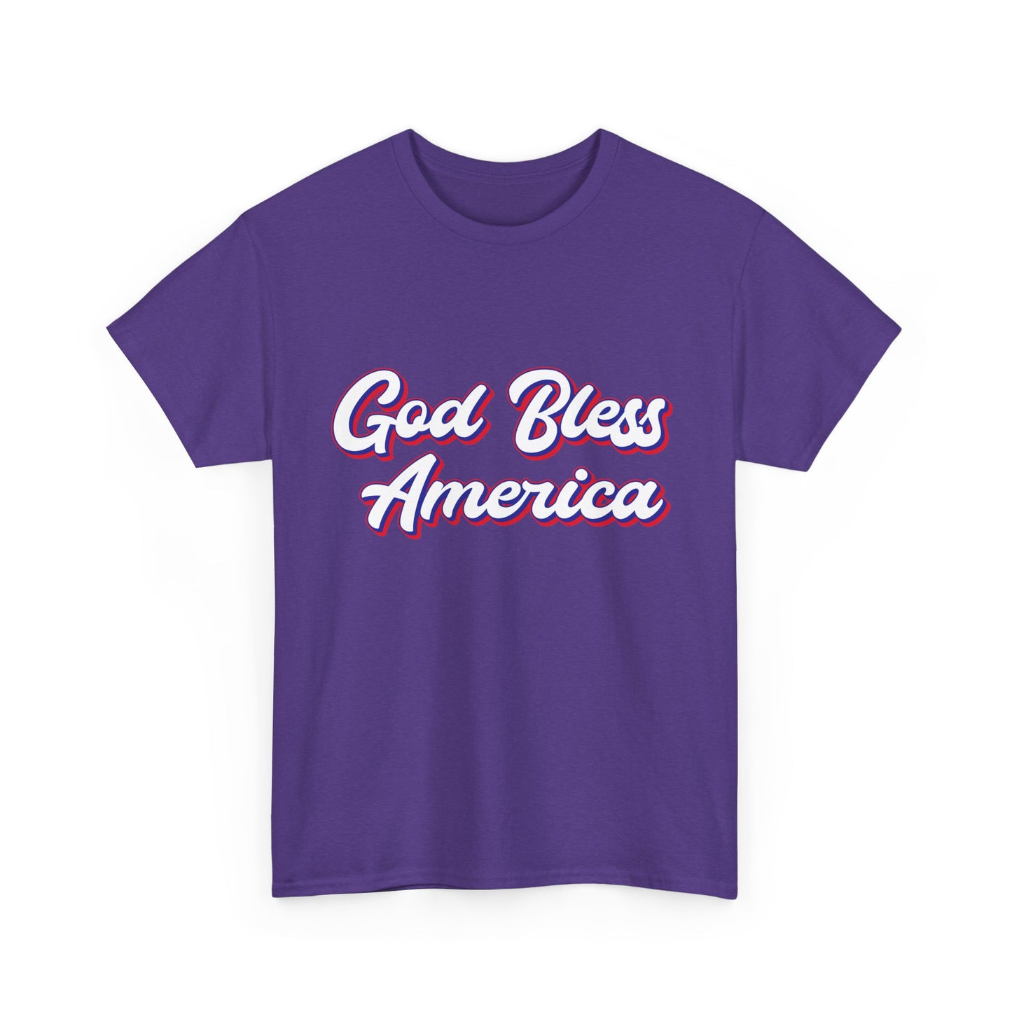 God Bless America Unisex Heavy Cotton Tee | Patriotic Shirt, American Pride Apparel, 4th of July Outfit, Gift for Veterans, Summer - 13655