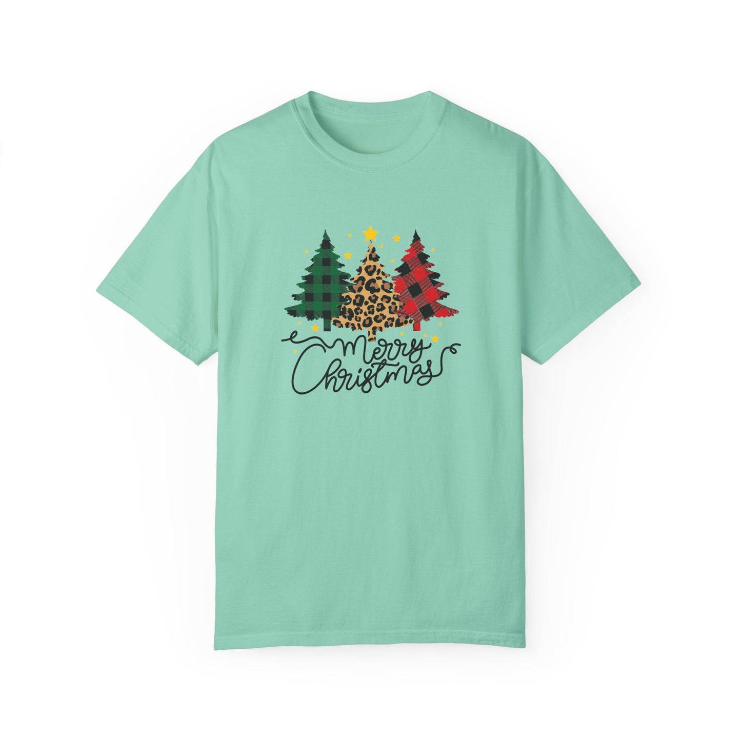 Merry Christmas, Trees - Unisex Garment-Dyed T-shirt - 10199