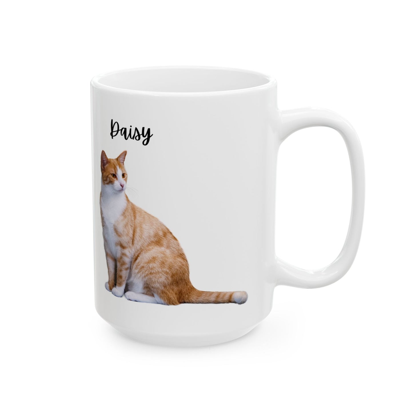 Personalized Cat Design Ceramic Mug, Custom Pet Mug, Gift for Cat Lovers, Cat Owner Coffee Cup, Cute Animal Mug - 14201