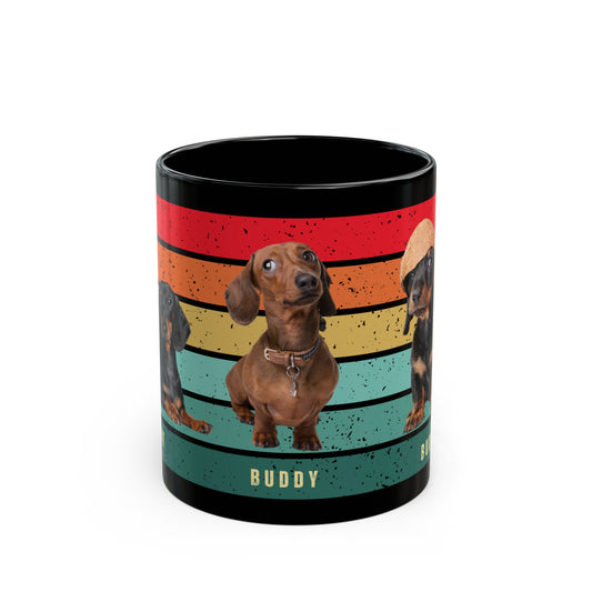 Custom Dog Photo  Black Mug (11oz, 15oz)