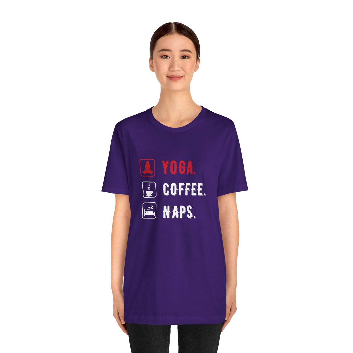 Yoga Coffee Naps - Unisex Jersey Short Sleeve Tee - 12159