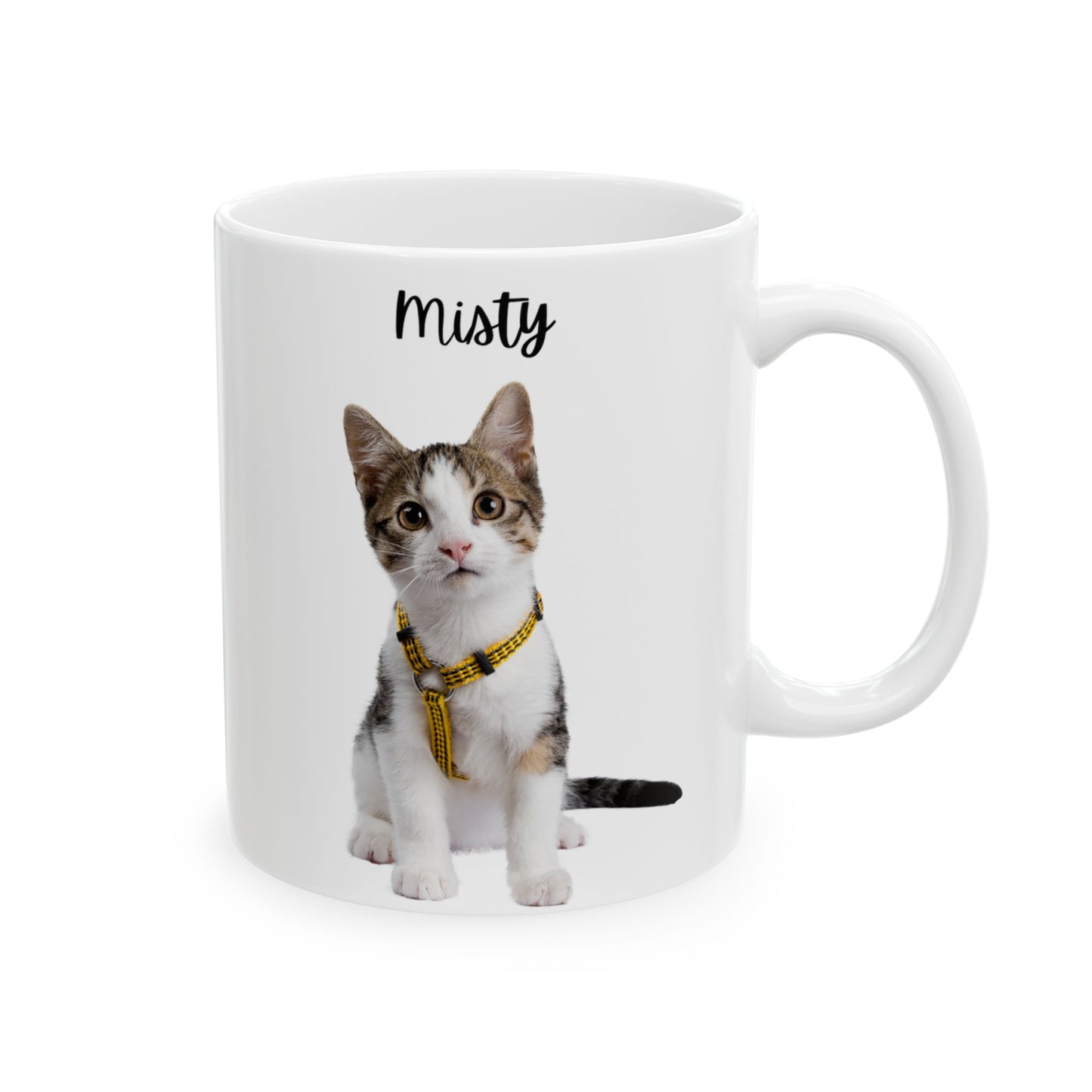 Personalised Cat Ceramic Mug for Animal Lovers, Cute Coffee Mug, Gift for Cat Mom, Personalized Animal Design Cup - 14204