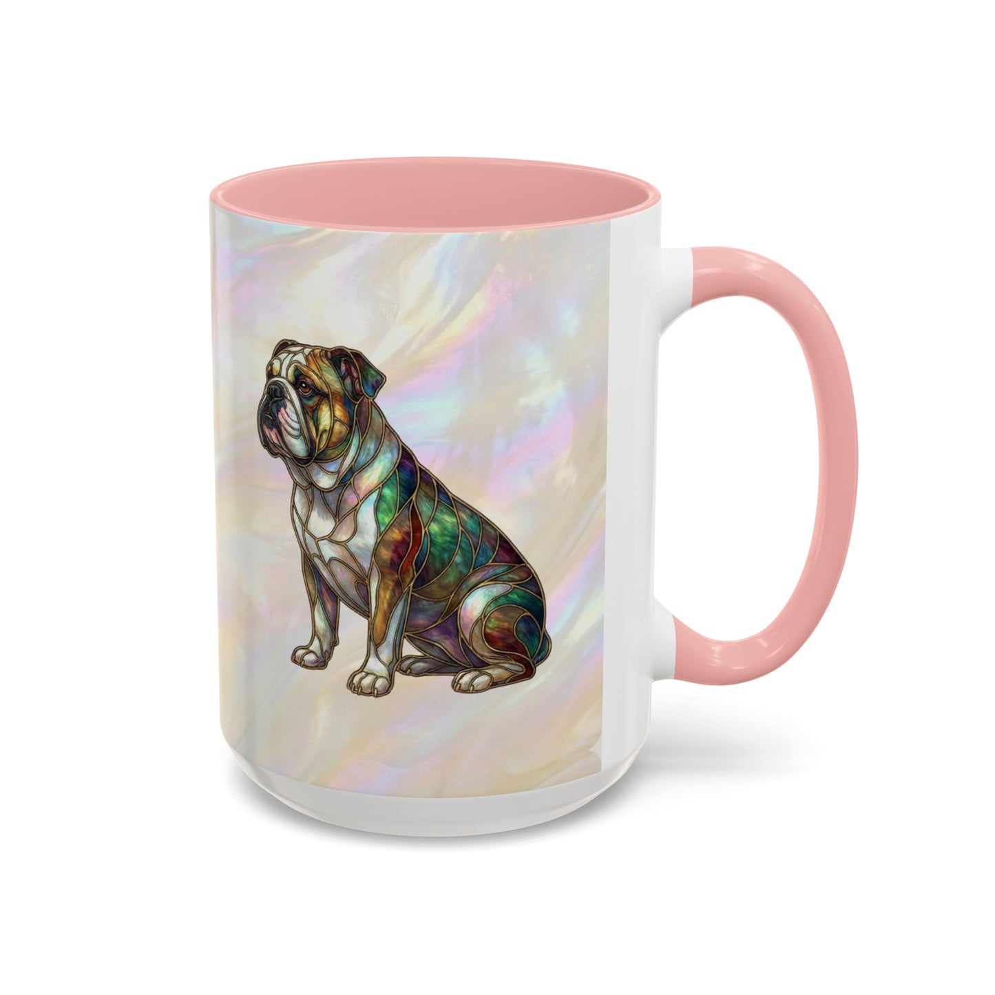 English Bulldog Accent Coffee Mug -Stained Glass Style (11/15oz) - 14630