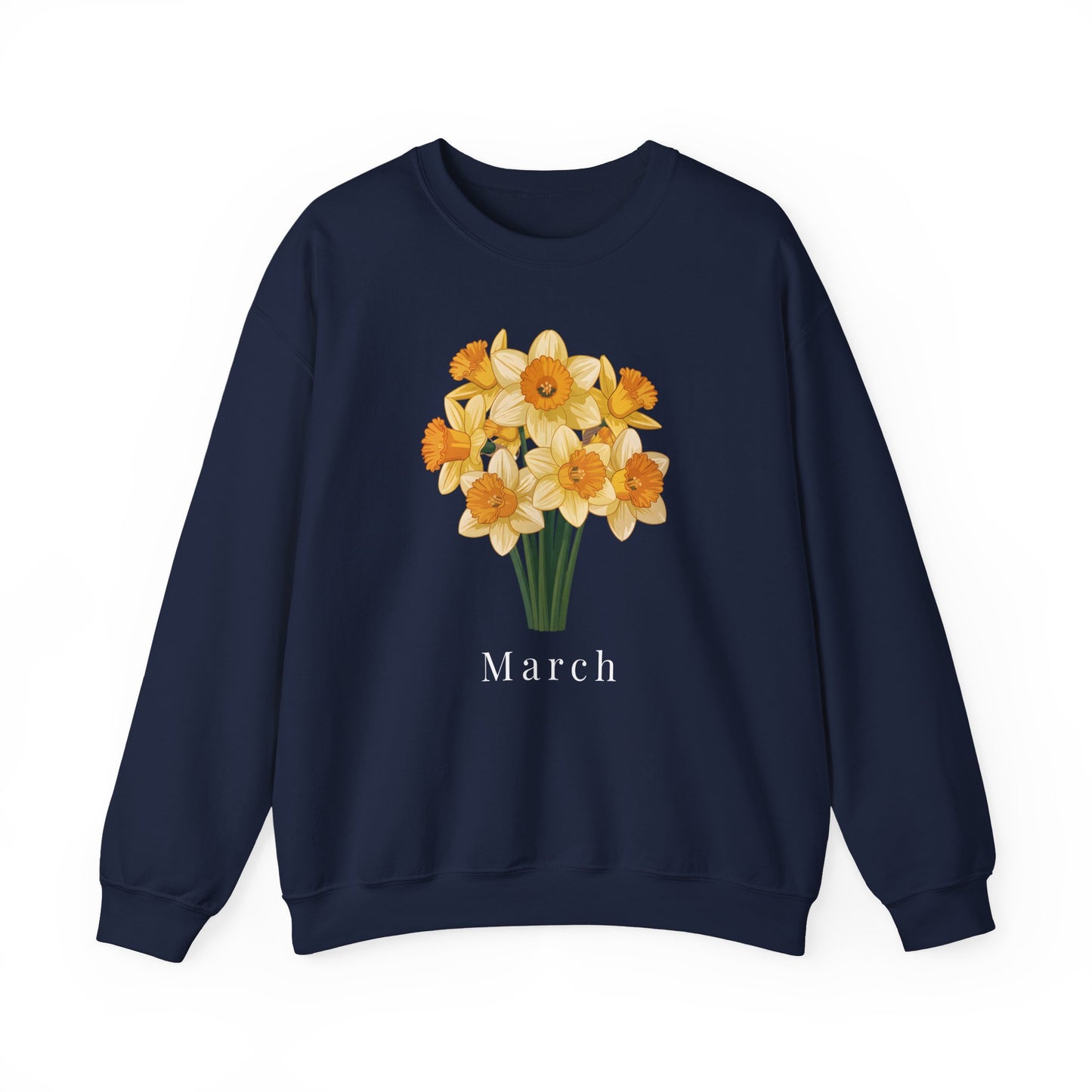 March Birth Flower Daffodil Bouquet Sweatshirt – Floral Birthday Gift Crewneck - 14823