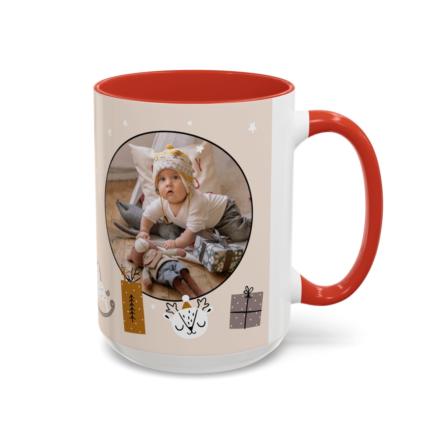 My First Christmas, Customizable - Accent Coffee Mug (11, 15oz) - 10860