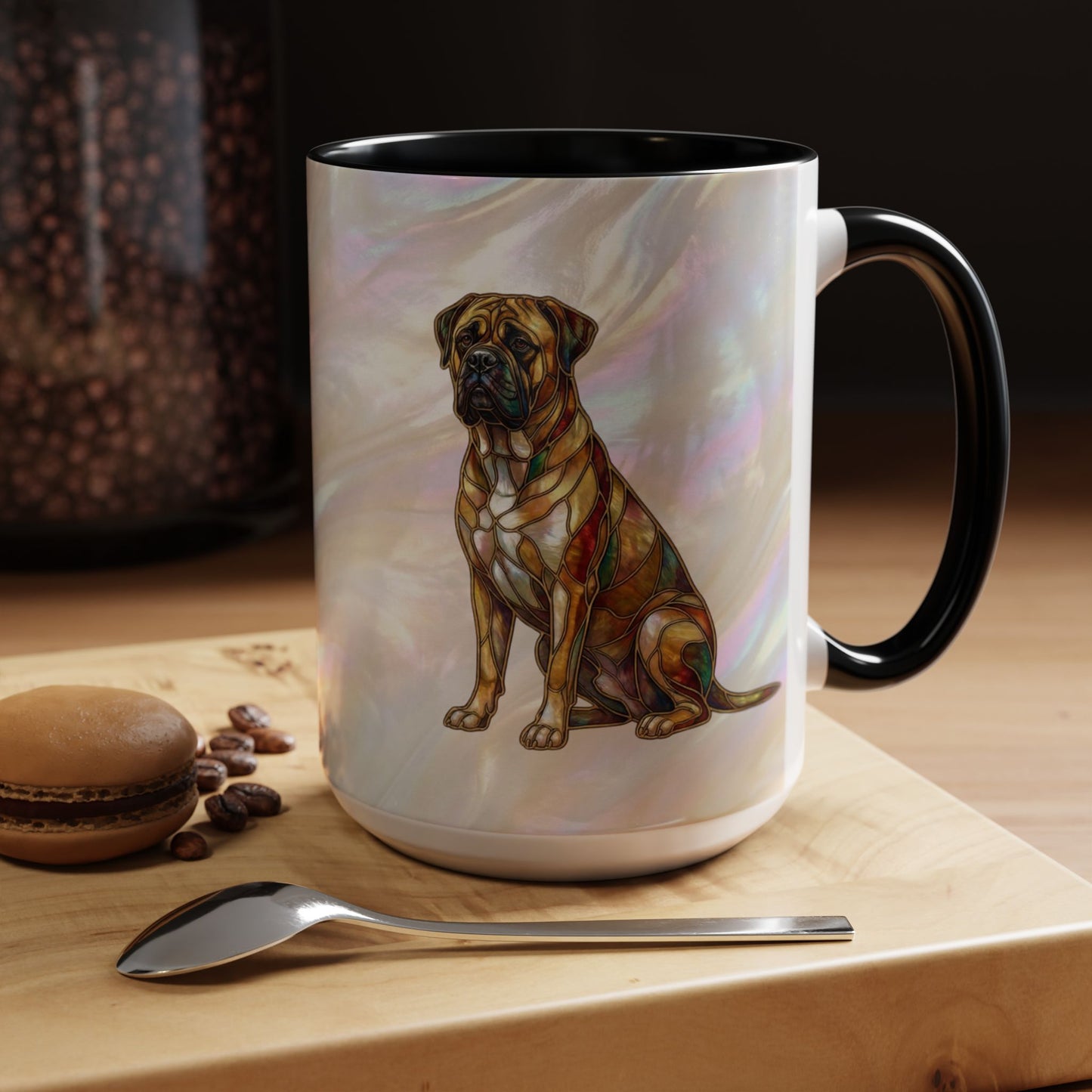 Bull Mastiff Accent Coffee Mug -Stained Glass Style (11/15oz) 14622