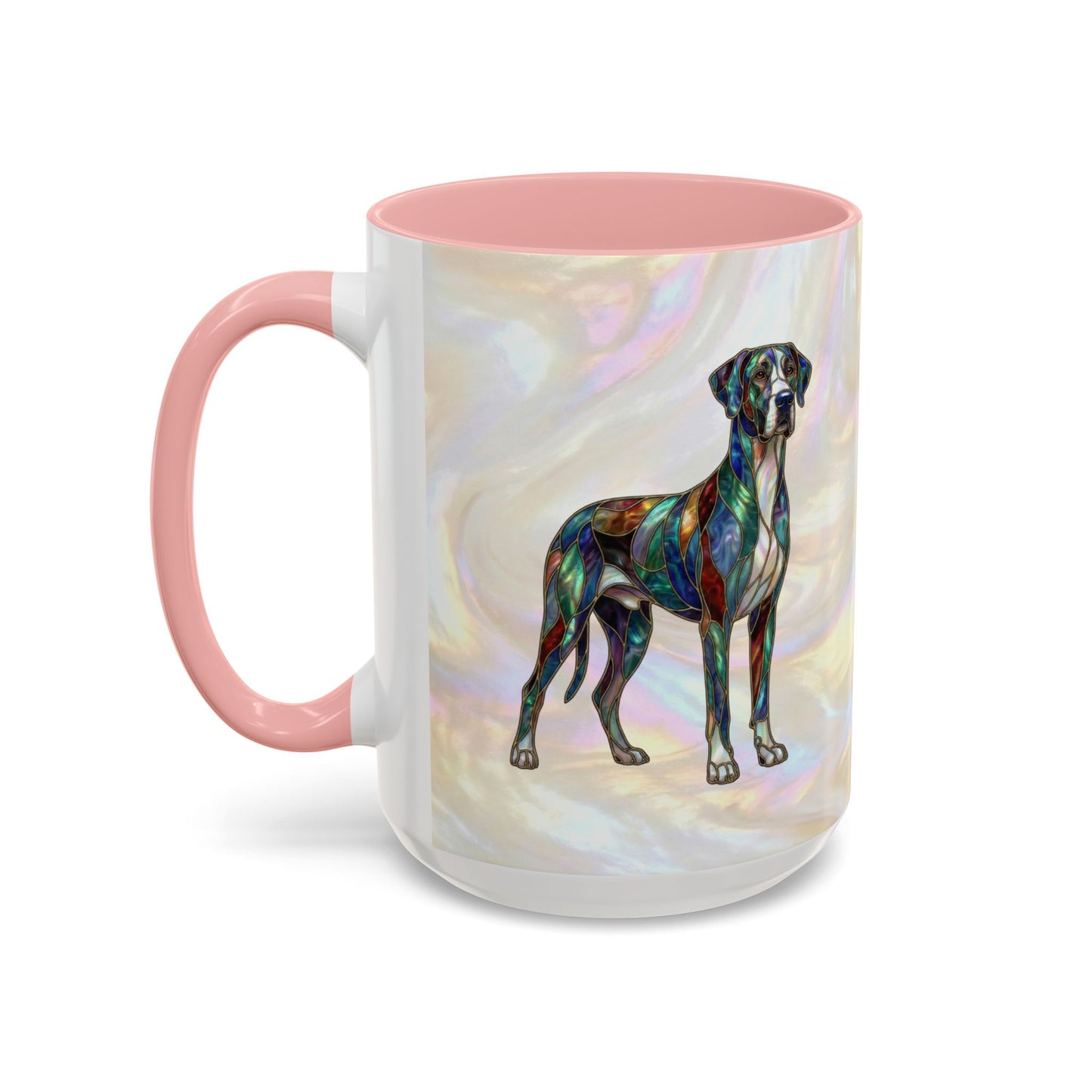 Personalized Great Dane Dog Mug — Stained Glass Design (11/15 oz) - 14550