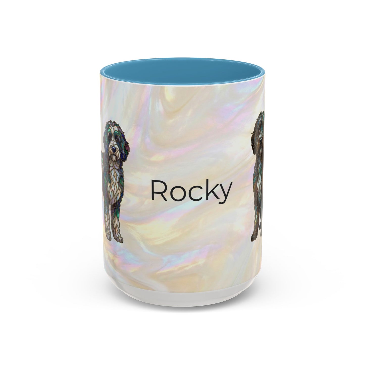 Portuguese Water Dog Accent Coffee Mug — Stained Glass Design (11/15oz) - 14655
