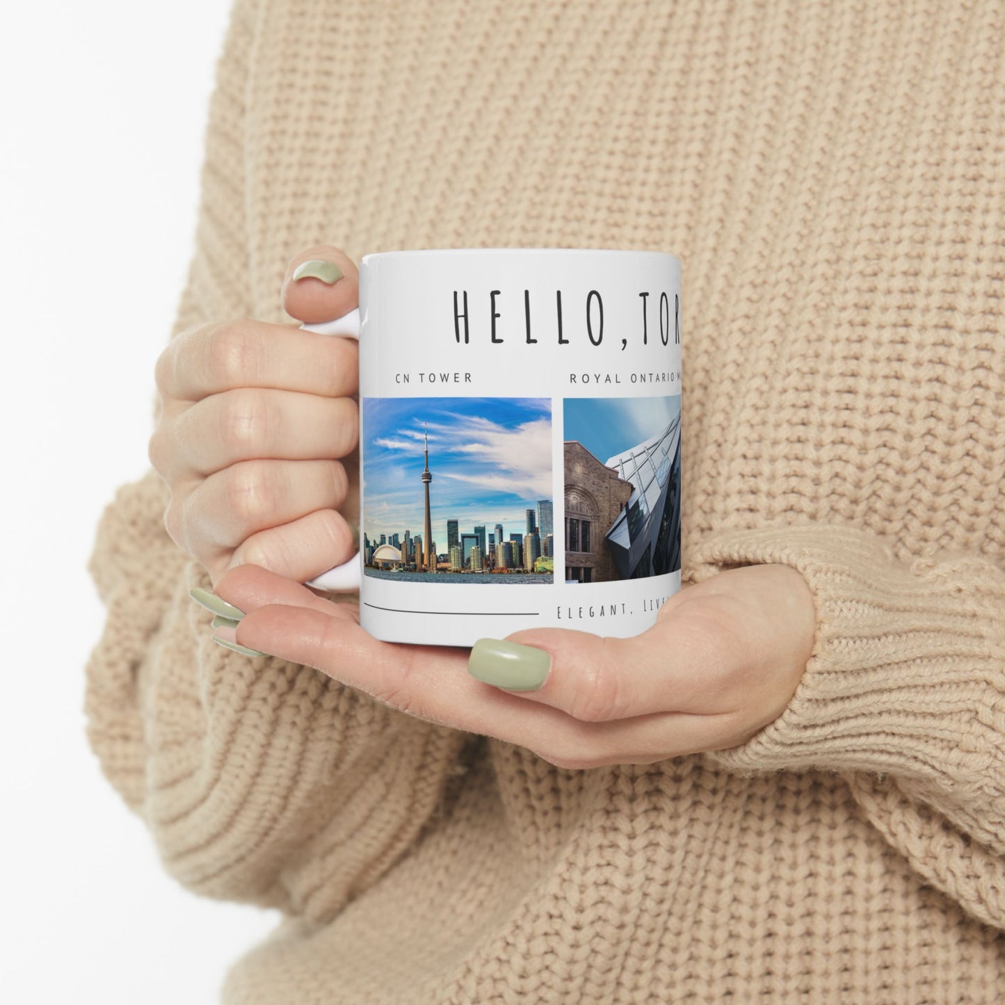 Hello Toronto Ceramic Mug - 11oz & 15oz, Perfect Gift for Travelers & City Lovers - 12020