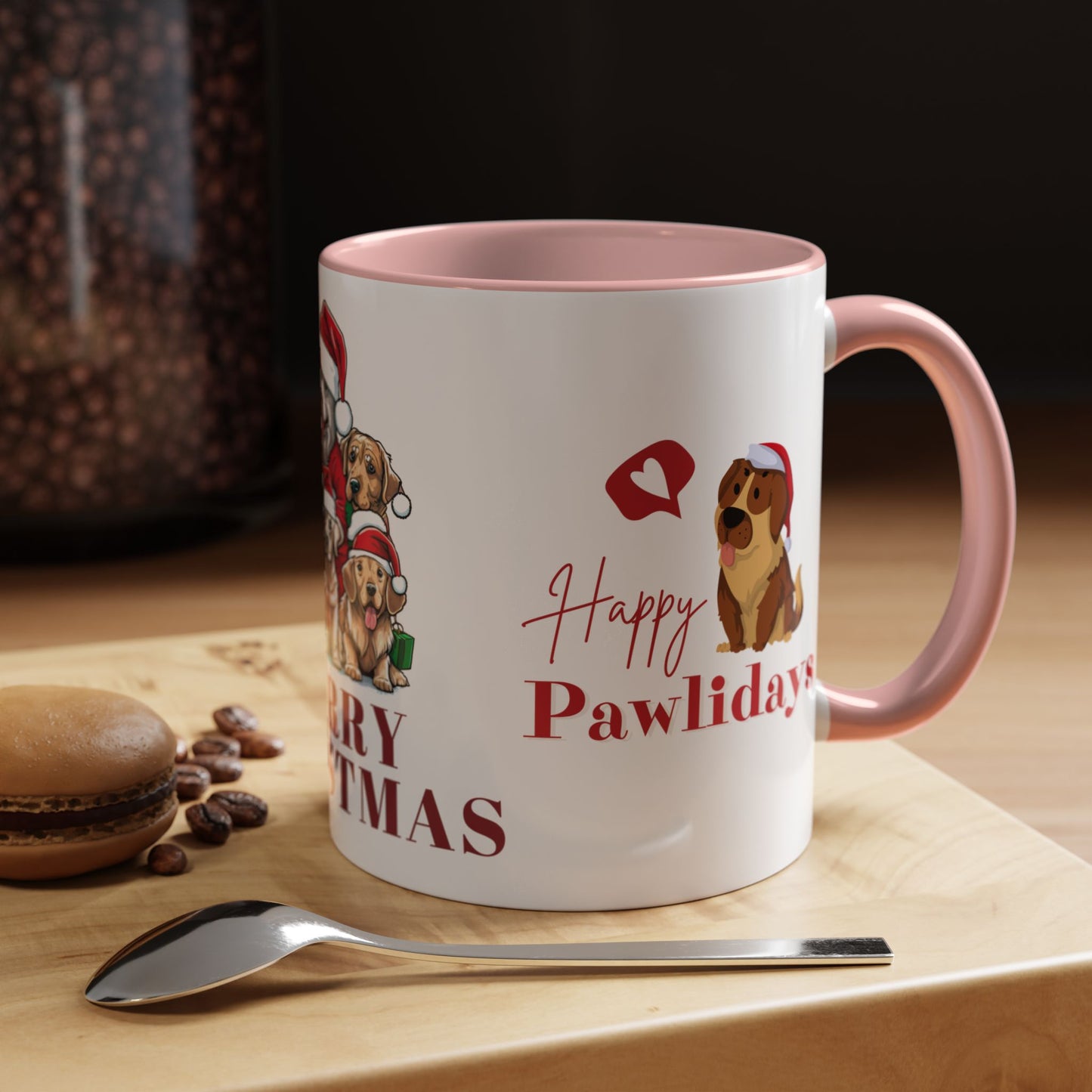 Dogs, Merry Christmas - Accent Coffee Mug (11, 15oz)