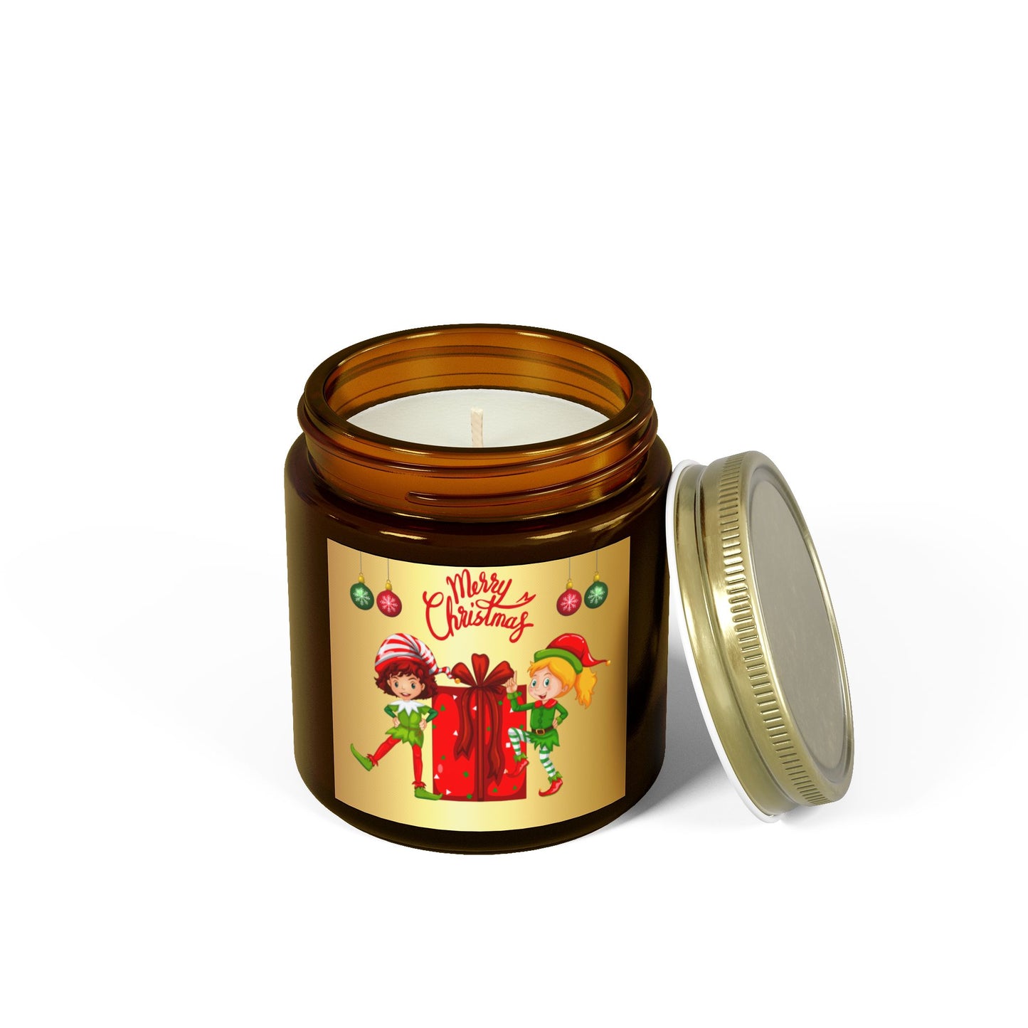 Merry Christmas - Scented Candles, Coconut Apricot Wax (4oz, 9oz)