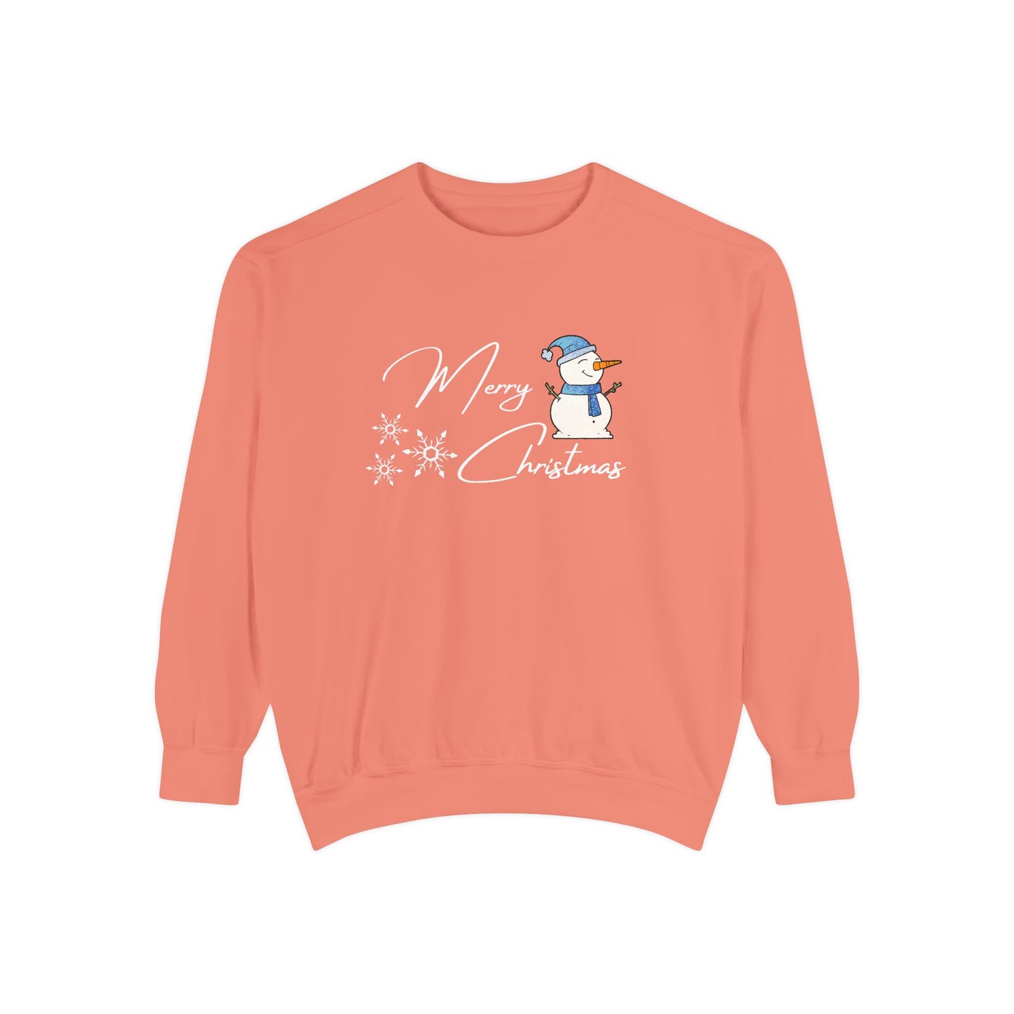 Snowman, Merry Christmas - Unisex Garment-Dyed Sweatshirt - 10176