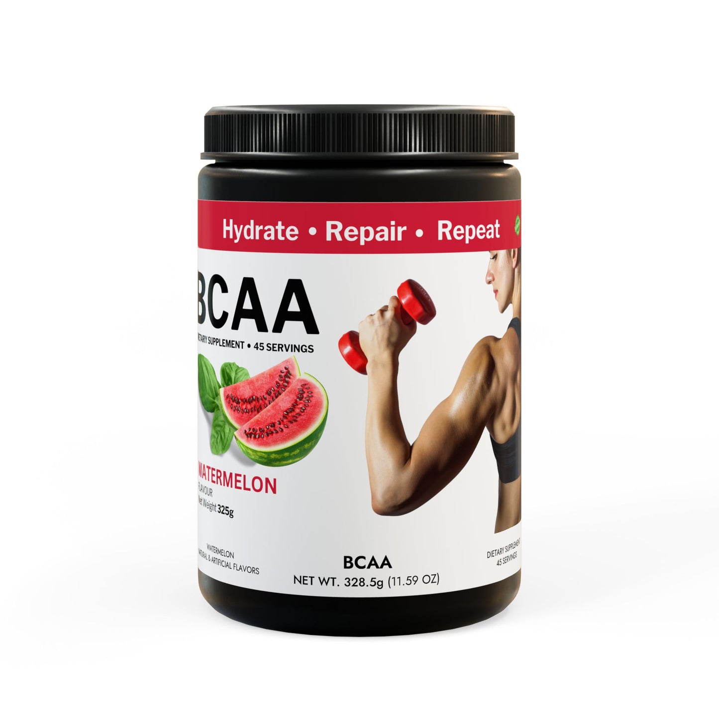 BCAA Supplement, Watermelon (325g, 11.46oz, 45 servings)