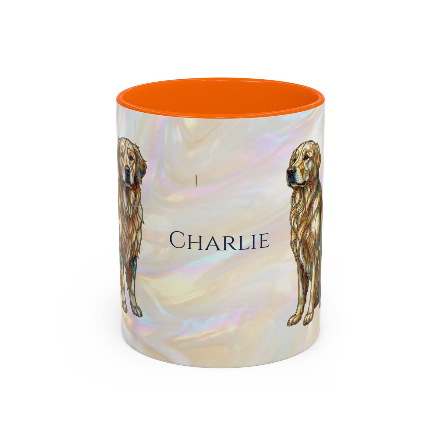 Personalized Golden Retriever Coffee Mug - Stained Glass Design 11/15oz - 14534
