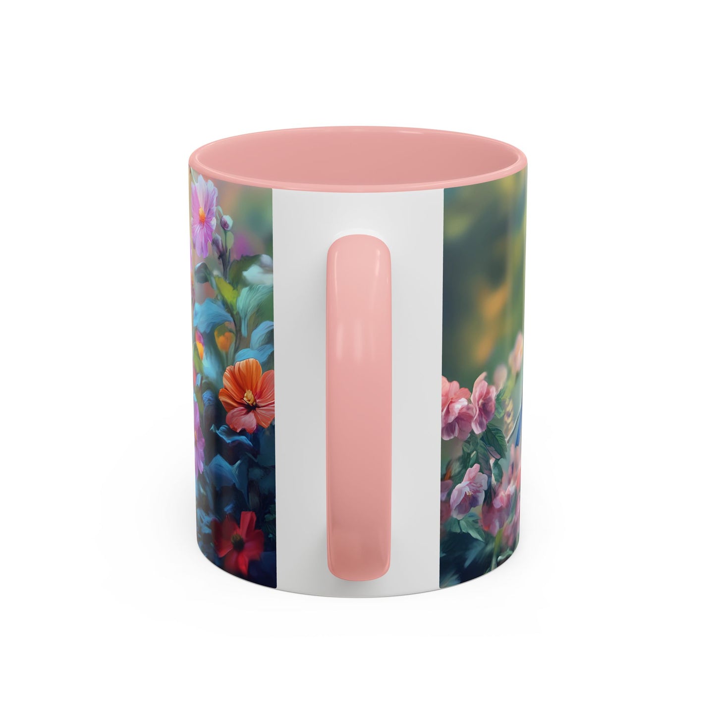 Charming Nature-Inspired Accent Coffee Mug with Colorful Birds & Flowers - 11913
