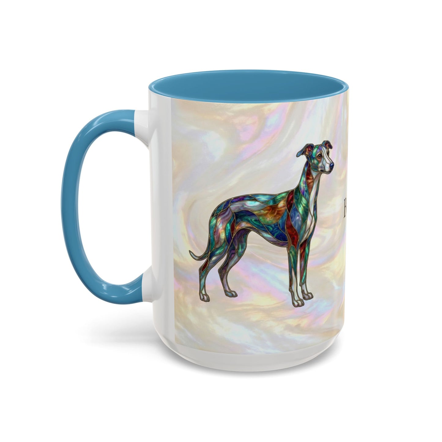 Whippet Accent Coffee Mug – Stained Glass Design 11/15oz - 14652