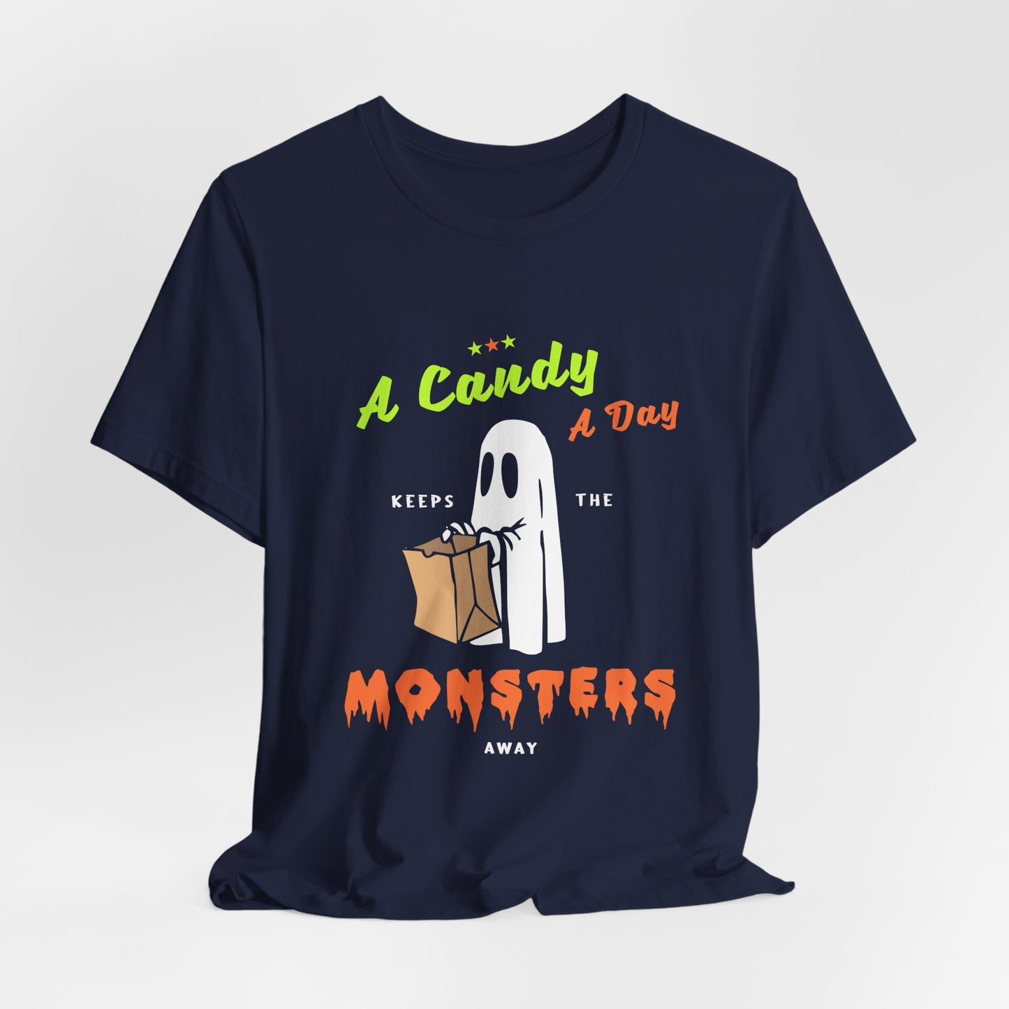 Halloween: A Candy Day Keeps The Monsters Away - Unisex Jersey Short Sleeve Tee - 12663