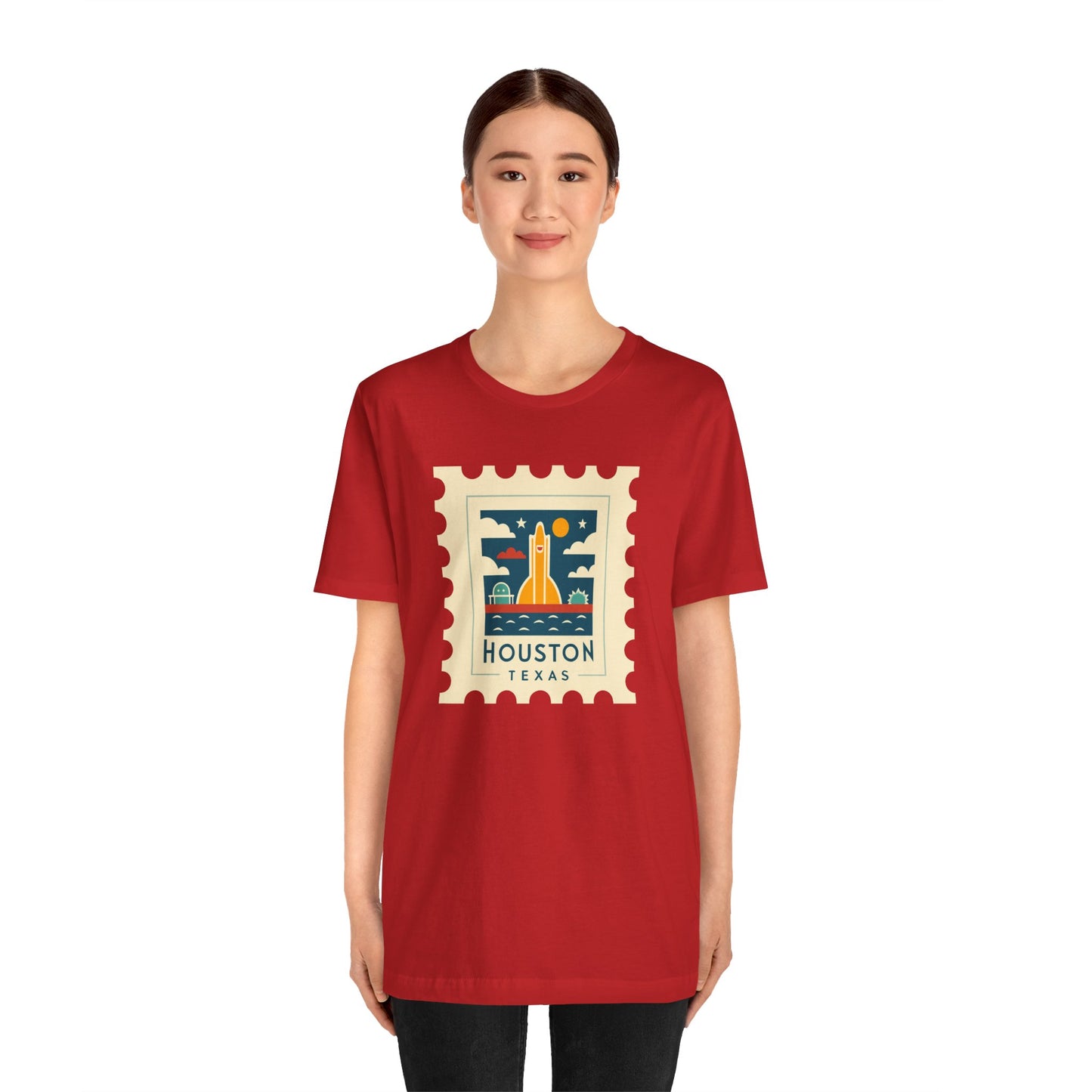 Houston Texas Retro Stamp Unisex Tee - Graphic T-Shirt for Casual Wear - 12143