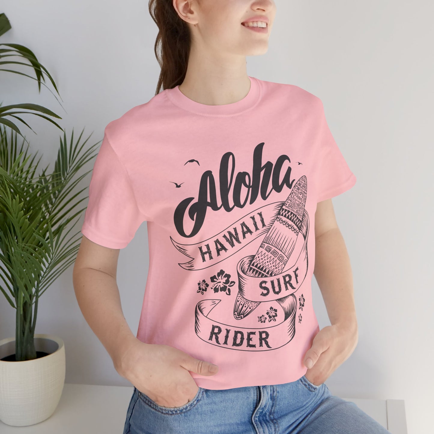 Aloha, Hawaii, Surf Rider - Unisex Jersey Short Sleeve Tee - 13181