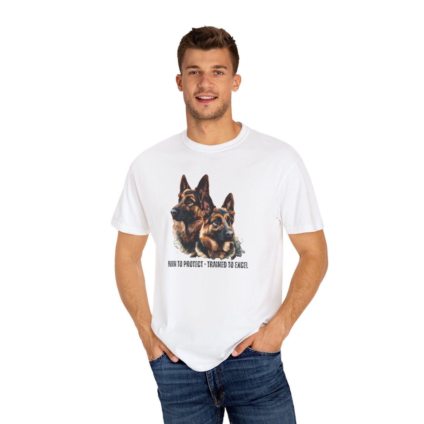 German Shepherds: Born to Protect  - Unisex Garment-Dyed T-shirt