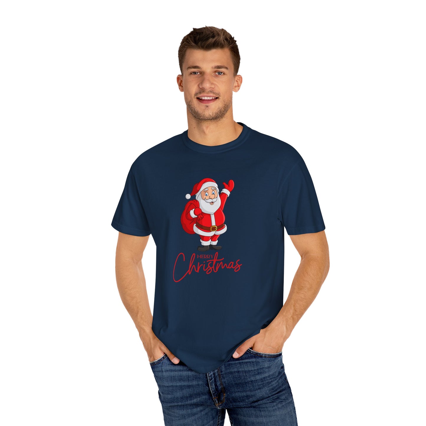 Santa: Merry Christmas - Unisex Garment-Dyed T-shirt